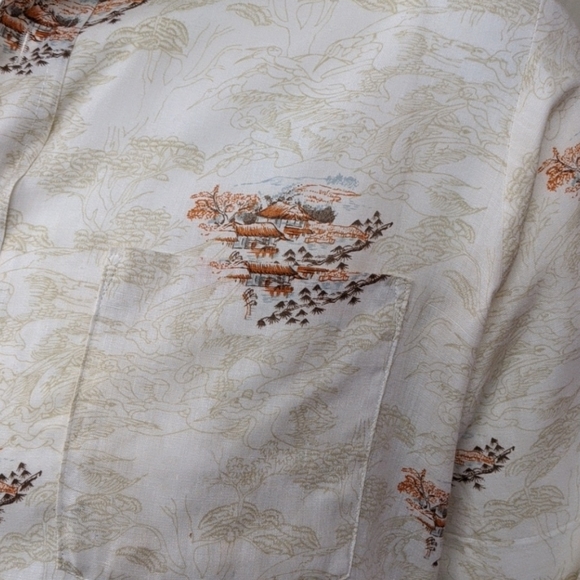 Vintage button down shirt with Asian print - Picture 3 of 8